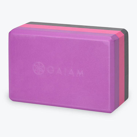Purple Tri-Color Yoga Block