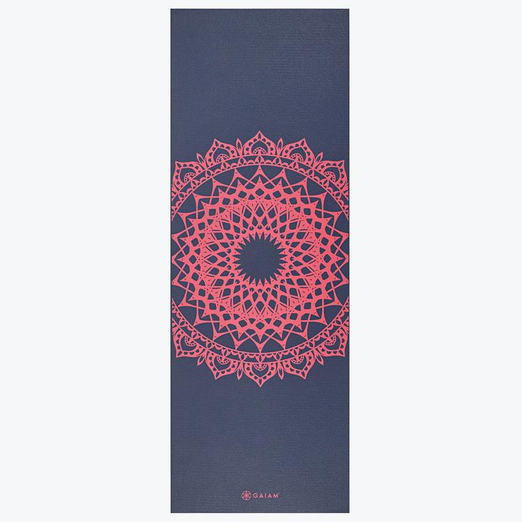 Gaiam Navy Fleur Marrakesh Yoga Mat (3mm)