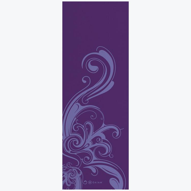 Gaiam Deep Plum Surf Yoga Mat 3 mm unrolled