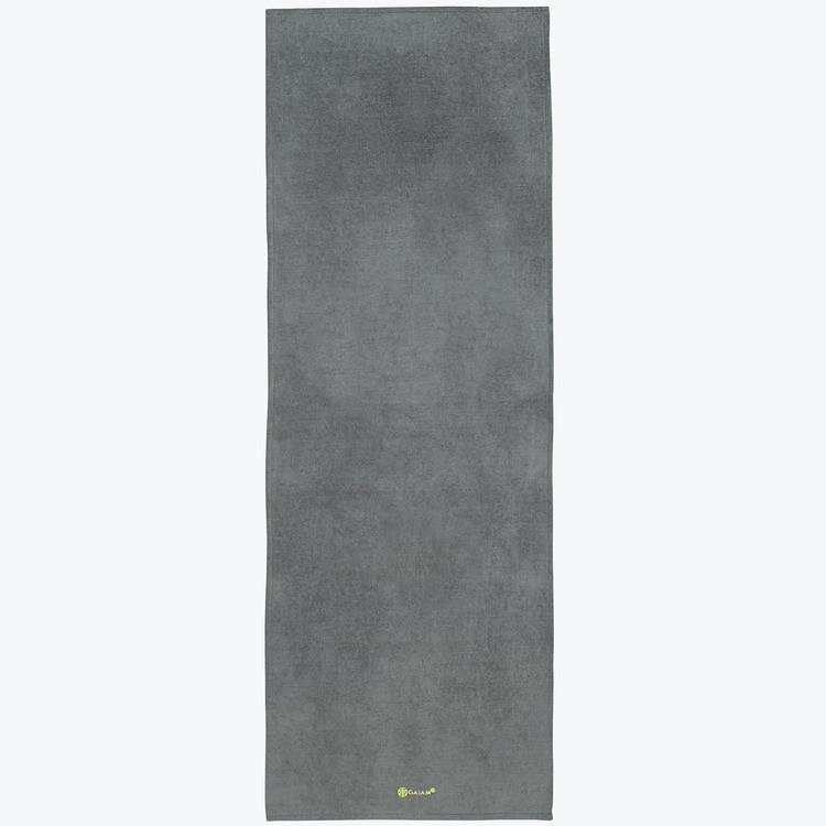 Grippy Yoga Mat Towel gray citron flat