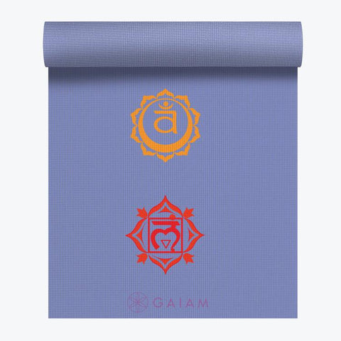 Gaiam Chakra Print Yoga Mat 3 mm half rolled