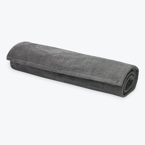 Grippy Yoga Mat Towel gray citron rolled