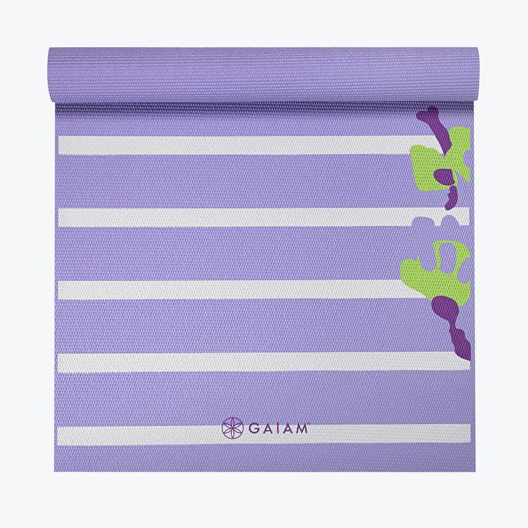 Gaiam Kids Purple Flower Yoga Mat 3 mm half rolled 