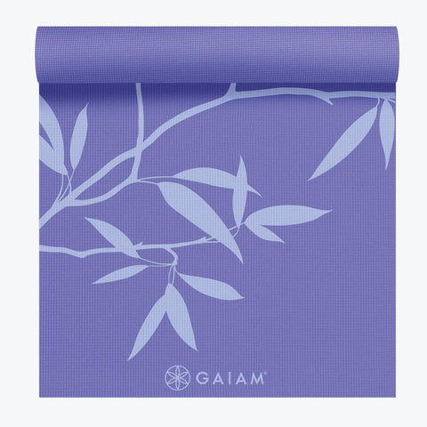 Gaiam Premium Ash Leaves Yoga Mat 5mm half rolled