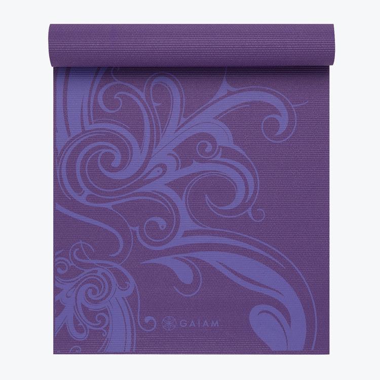 Gaiam Deep Plum Surf Yoga Mat 3 mm half rolled