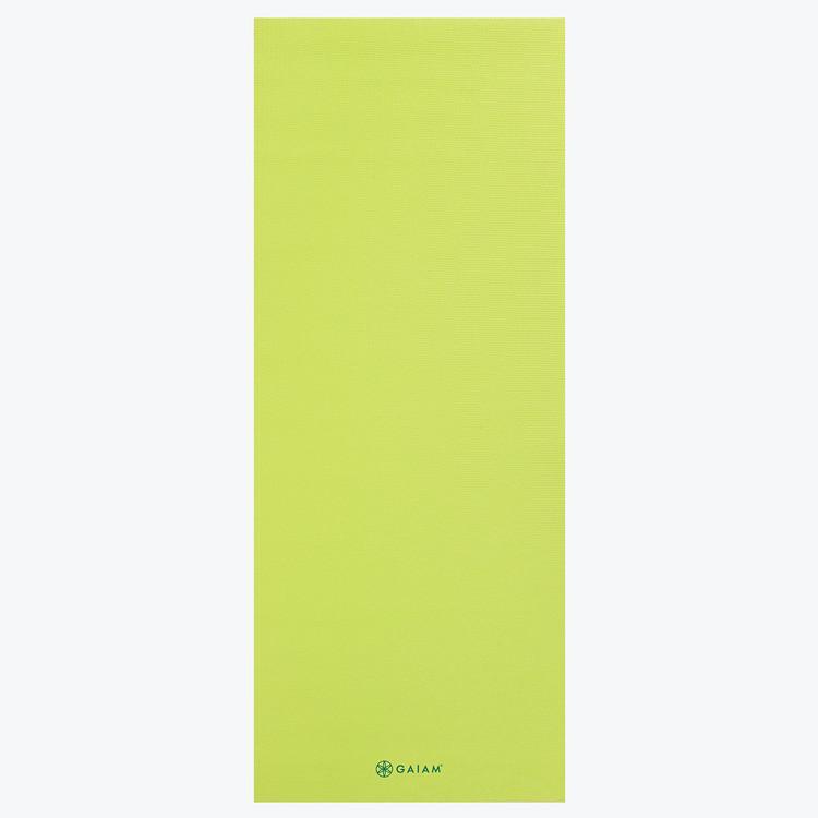 Gaiam Kids Lime Yoga Mat 3 mm unrolled