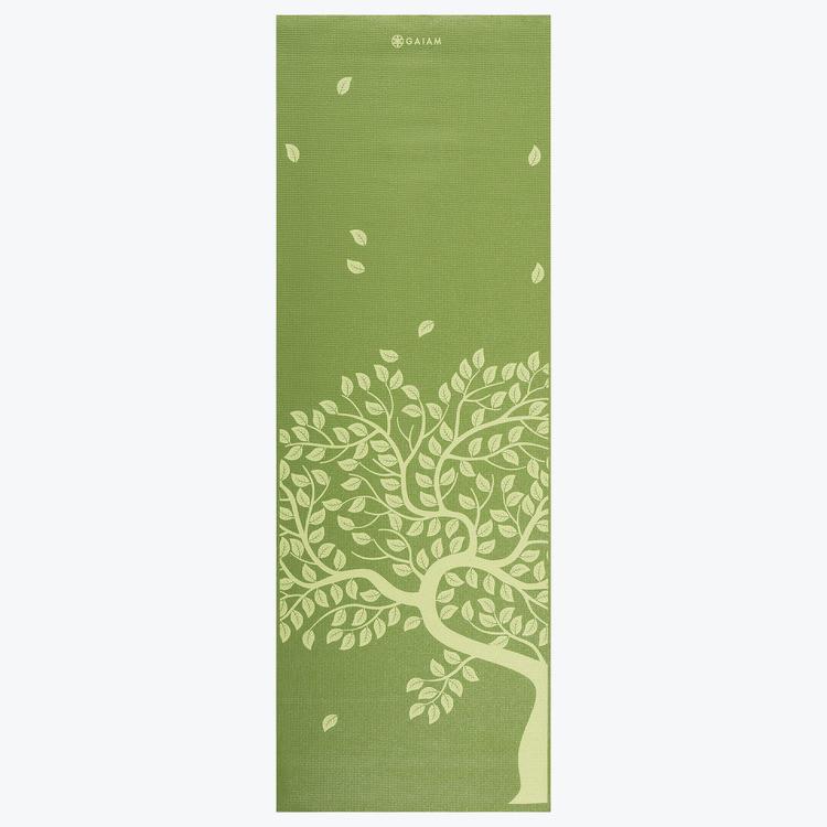 Gaiam Tree of Life Print Yoga Mat 3 mm unrolled