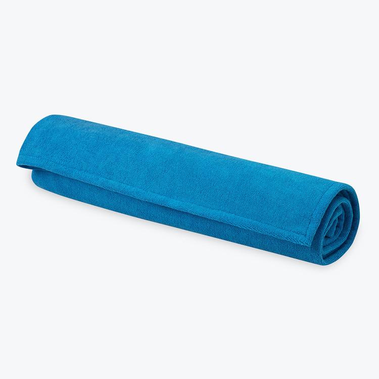 Grippy Yoga Mat Towel ocean sky rolled
