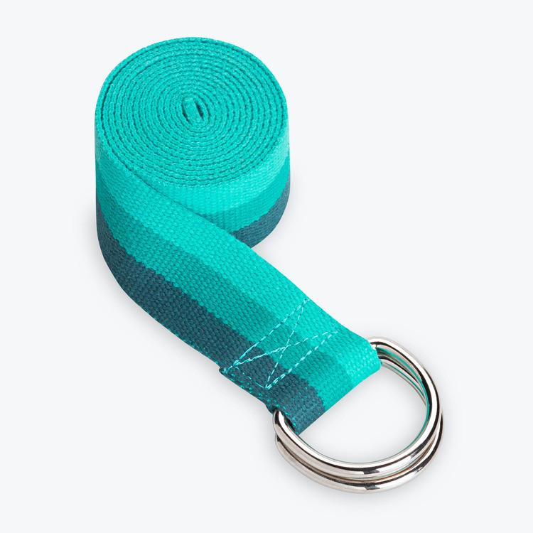 Teal Tri-Color Yoga Strap - 6ft